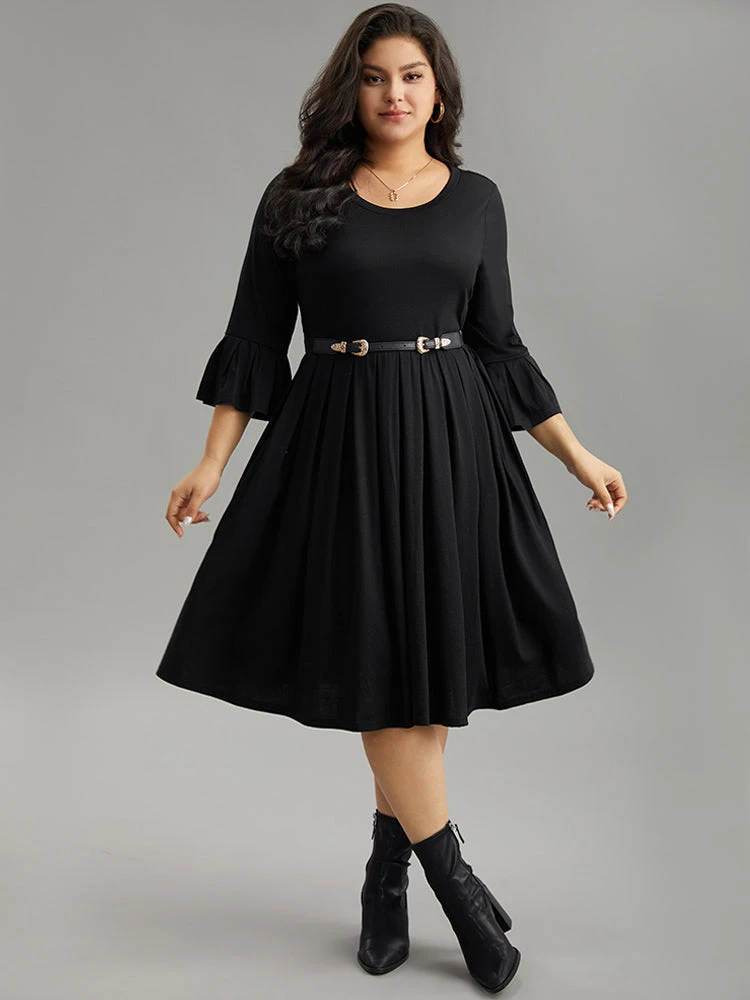 Supersoft Essentials Solid Ruffles Pleated Dress 4 Supersoft Essentials Solid Ruffles Pleated Dress - Image 2