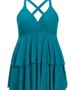 Surplice Neck Ruffle Tiered Crossover Adjustable Straps Swim Dress -Clothing Shop 27395088 op 476d39bc a87a 4618 8882 8822ac3ddad6