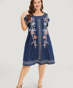 Bandana Pocket Round Neck Batwing Sleeve Dress -Clothing Shop 274724462 ek a423fbda 581c 496c b091 24fe2c3111de