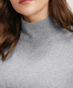 Solid Pointelle Knit Lantern Sleeve Mock Neck Heather Knit Top -Clothing Shop 276423890 wu e156eae6 6ec1 45cb 9e70 e31b040ff68c