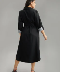 Patchwork Button Through Arc Hem Tab Sleeve Dress 12 Patchwork Button Through Arc Hem Tab Sleeve Dress -Clothing Shop 277417998 qo ad0ed668 9534 4d79 a9e0 958665ab336e