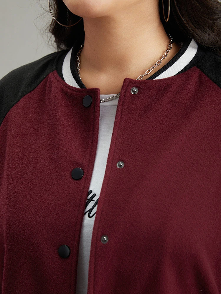 Contrast Trim Pocket Button Fly Bomber Jacket 7 Contrast Trim Pocket Button Fly Bomber Jacket - Image 5