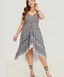 Bandana Pocket High Low Hem Wrap Tassels Trim Cami Dress -Clothing Shop 279358224 te 0b880835 2446 48f9 9292 1cc9e0a7dd6c