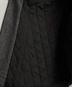 Padded Patchwork PU Leather Zipper Coat -Clothing Shop 27968574 hn