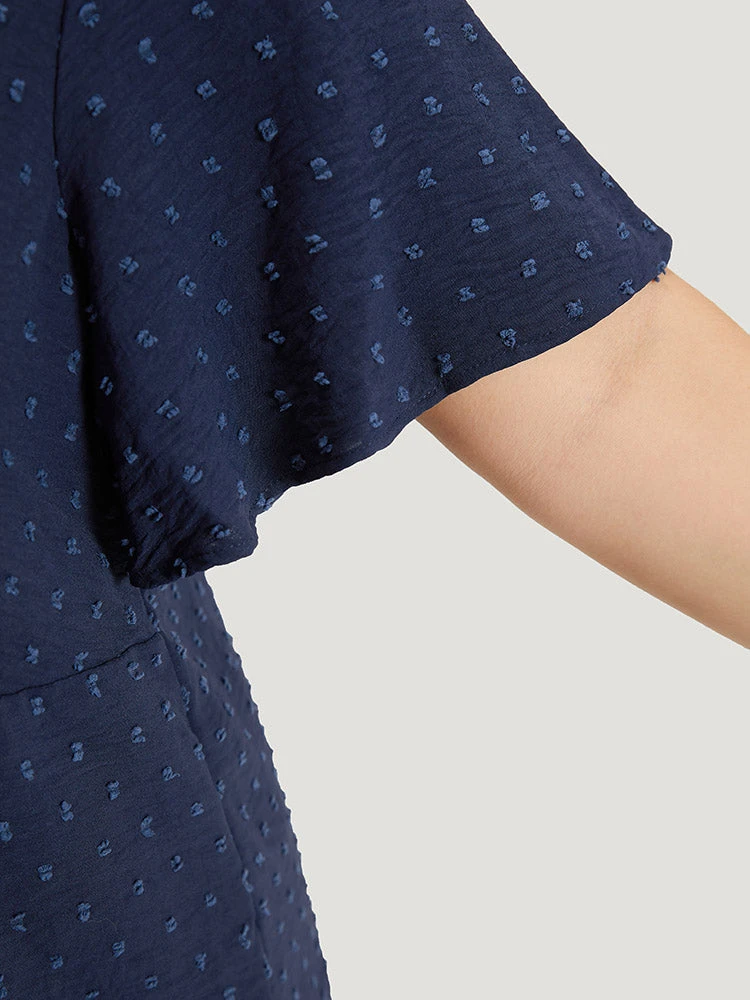 Polka Dot Frill Trim V Neck Flutter Blouse 9 Polka Dot Frill Trim V Neck Flutter Blouse - Image 7