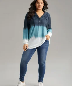 Tie Dye Button Up Hooded Drawstring Sweatshirt 20 Tie Dye Button Up Hooded Drawstring Sweatshirt -Clothing Shop 280569699 vj