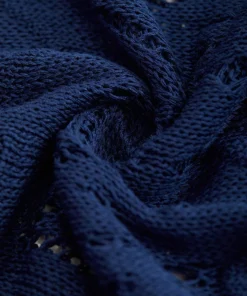 Geometric Eyelet Scalloped Trim Drop Shoulder Pullover 17 Geometric Eyelet Scalloped Trim Drop Shoulder Pullover -Clothing Shop 281500214 xx