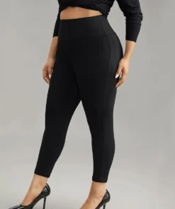 Solid Butt Lifting Wideband Waist Leggings