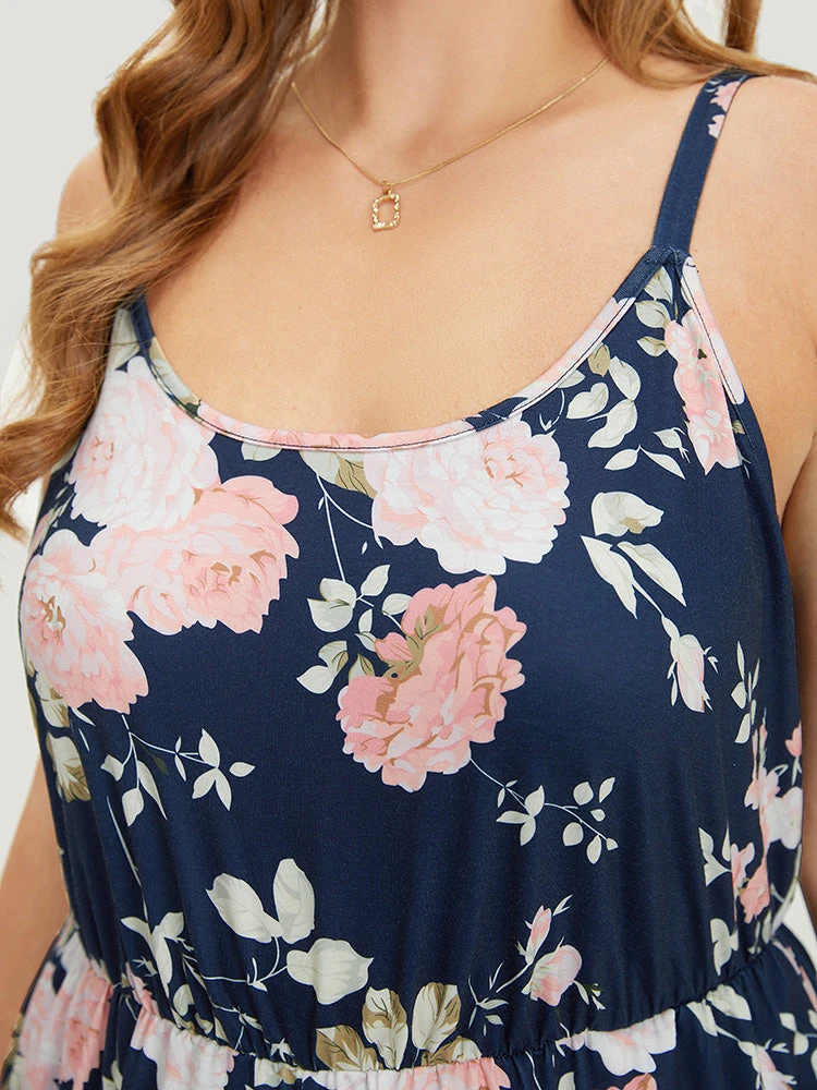 Floral Print Pocket Scoop Neck Cami Jumpsuit 10 Floral Print Pocket Scoop Neck Cami Jumpsuit - Image 8