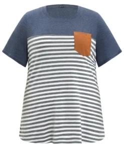 Striped Patchwork Round Neck Patched Pocket T-shirt 29 Striped Patchwork Round Neck Patched Pocket T-shirt -Clothing Shop 282875421 go 749e40a9 dac7 4ff4 ad95 9b365bea0417