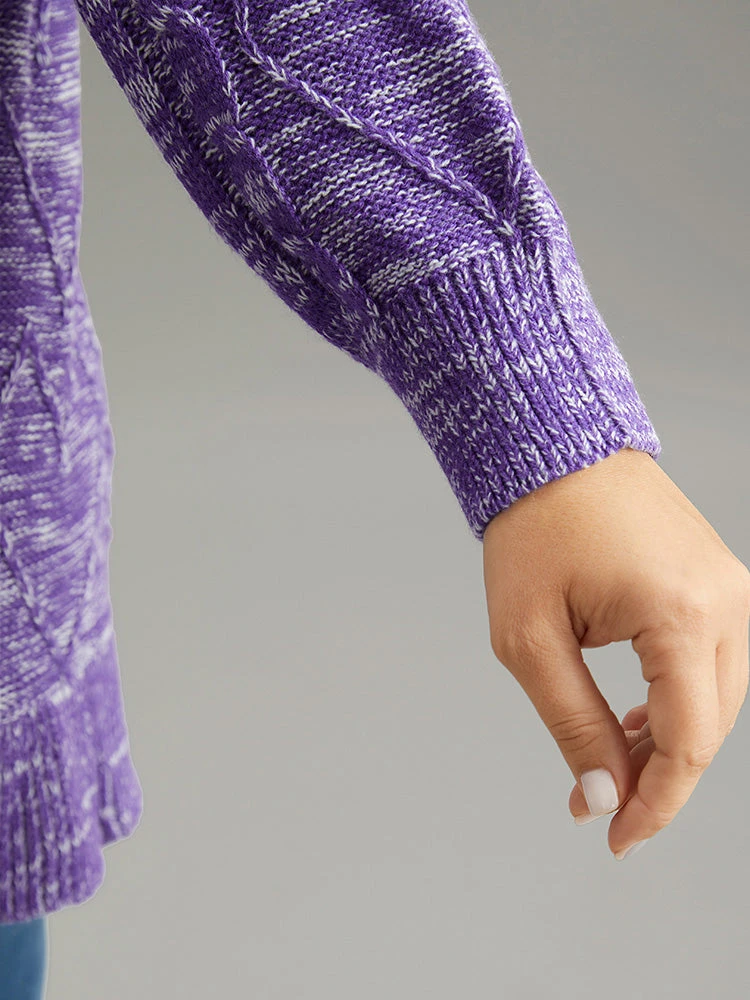 Heather Flutter Hem Cable Knit Pullover 10 Heather Flutter Hem Cable Knit Pullover - Image 8