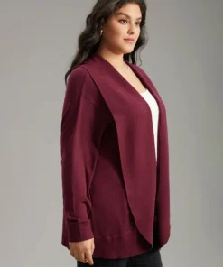 Supersoft Essentials Plain Texture Arc Hem Cardigan 33 Supersoft Essentials Plain Texture Arc Hem Cardigan -Clothing Shop 285437586 rj