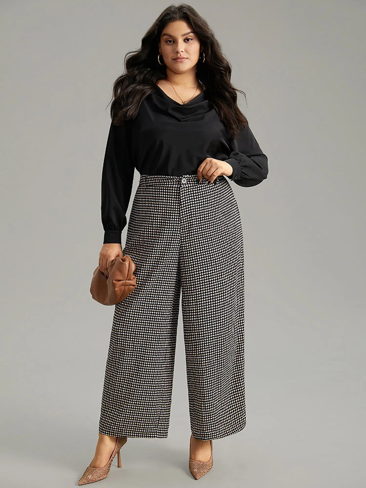 Houndstooth Elastic Waist Straight Leg Pants 6 Houndstooth Elastic Waist Straight Leg Pants - Image 4