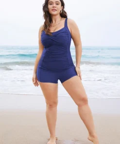 Ruched Detail Crossover Front One Piece Swimsuit 14 Ruched Detail Crossover Front One Piece Swimsuit -Clothing Shop 286133235 zb