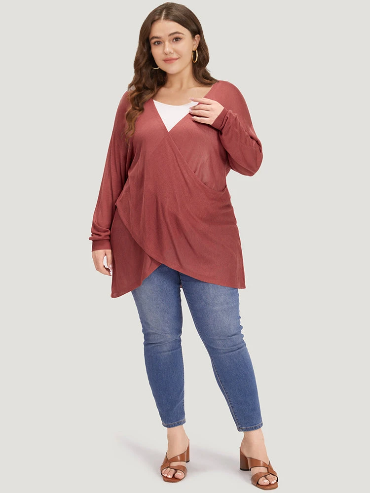 Supersoft Essentials Solid Crossover Elastic Cuffs Pullover 7 Supersoft Essentials Solid Crossover Elastic Cuffs Pullover - Image 5