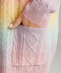 Ombre Cable Knit Patched Pocket Cardigan 22 Ombre Cable Knit Patched Pocket Cardigan -Clothing Shop 286839859 dw