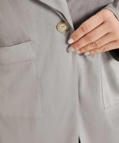 Solid Lapel Collar Patched Pocket Faux Suede Coat -Clothing Shop 286929558 jq 1dd24a38 eda1 4bd0 ae12 ff3a0fb76330