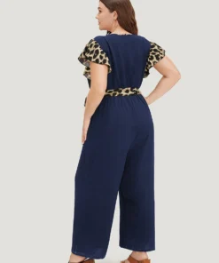 Leopard Patchwork Pocket Belted Ruffle Sleeve Jumpsuit 29 Leopard Patchwork Pocket Belted Ruffle Sleeve Jumpsuit -Clothing Shop 287756547 na 80dc83d3 53dd 476d bfaa 5e19eae66e98