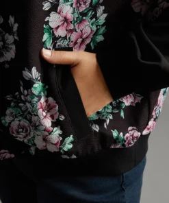 Floral Patchwork Zipper Pocket Jacket 18 Floral Patchwork Zipper Pocket Jacket -Clothing Shop 289264847 oy