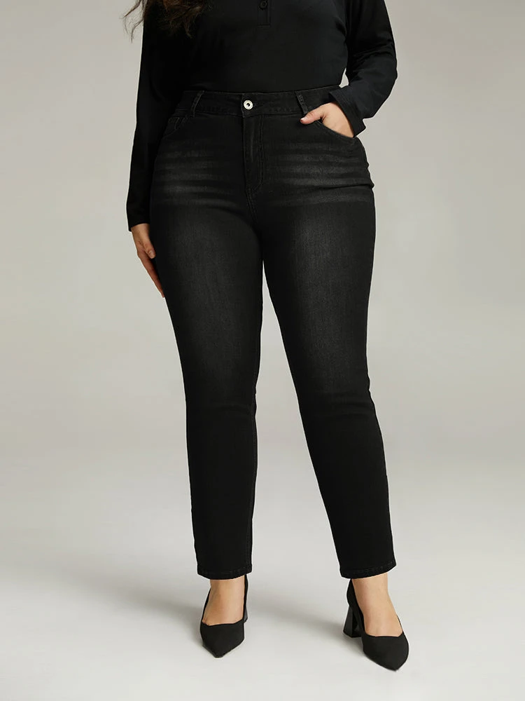 Plain Skinny Straight Leg Jeans 12 Plain Skinny Straight Leg Jeans - Image 10
