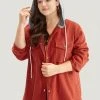 Contrast Patchwork Button Through Hooded Drawstring Corduroy Coat -Clothing Shop 290837617 jd b42db5df 0144 4ba1 b45b 6fbb1fb79300