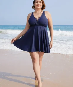 Crisscross Neck Adjustable Straps Ruffles Hem Swim Dress -Clothing Shop 291027640 ly c794f571 f0ea 43ab 9b88 15b1c7aab967