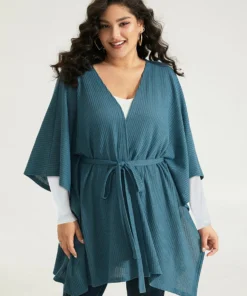 Solid Belted Dolman Sleeve Waffle Knit Coat -Clothing Shop 291655824 im 9a09a20b bdea 496c b975 38c8708f47fb