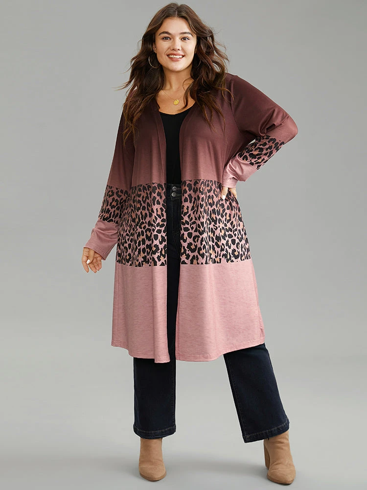Halloween Leopard Print Contrast Open Front Coat 12 Halloween Leopard Print Contrast Open Front Coat - Image 10