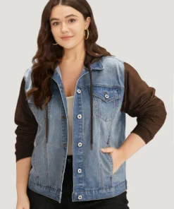 Hooded Patchwork Flap Pocket Denim Jacket -Clothing Shop 292537159 kx 0869e92b a775 4046 9bb6 5f1bbf9bb7e3