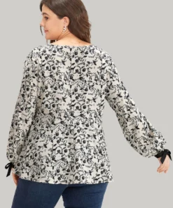 Boho Print Notched Knot Lantern Sleeve Blouse 27 Boho Print Notched Knot Lantern Sleeve Blouse -Clothing Shop 292624268 tk b0f95e80 e28e 4976 b7e9 5320154e7d23