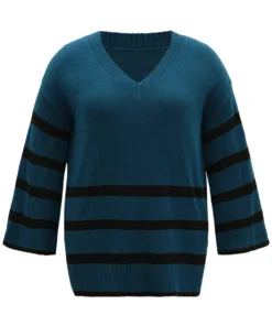 Striped Bell Sleeve Moderately Stretchy Pullover 19 Striped Bell Sleeve Moderately Stretchy Pullover -Clothing Shop 293807074 yt