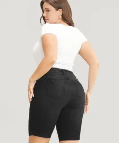 Very Stretchy High Rise Dark Wash Denim Shorts -Clothing Shop 293905880 ly d298ceac a0a0 4cf9 a544 cd4d026254d8