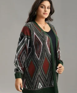 Geometric Contrast Open Front Cardigan -Clothing Shop 294597725 ym e7b1adc1 4645 423c a1b1 3cc6f2b3ba20