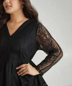 Solid Guipure Lace Mesh Elastic Waist Blouse 9 Solid Guipure Lace Mesh Elastic Waist Blouse -Clothing Shop 294712101 qm a2542b58 5a37 4d6e 8ae4 987801b0b62c