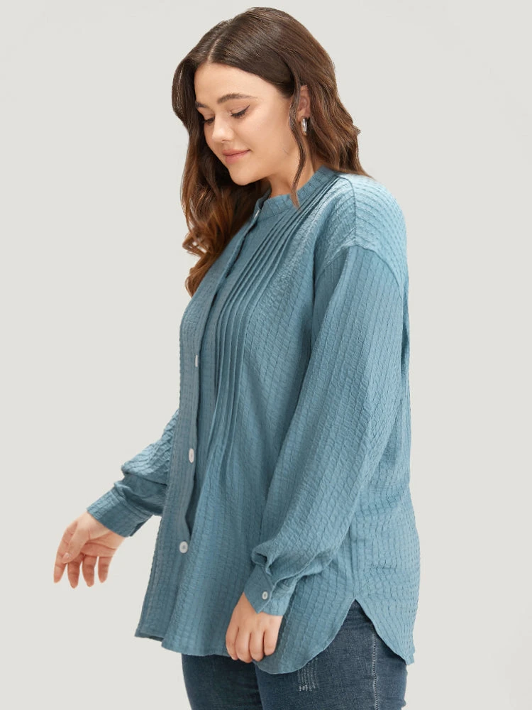 Plisse Button Up Curved Hem Kimono 5 Plisse Button Up Curved Hem Kimono - Image 3