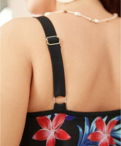 Floral Sculpt Waist Ruffle Tiered One Piece Swimsuit -Clothing Shop 297265305 rq