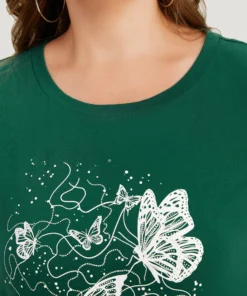 Supersoft Essentials Butterflys Print Pocket Crew Neck Dress -Clothing Shop 298756244 bz