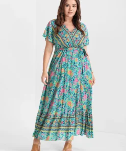 Floral Belted Ruffles Button Wrap Maxi Dress -Clothing Shop 2 085fc4cd 83fb 43b1 b24f e8b479c7a13f