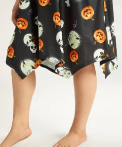 Halloween Graphic Round Neck Sleep Midi Dress -Clothing Shop 300258900 fz