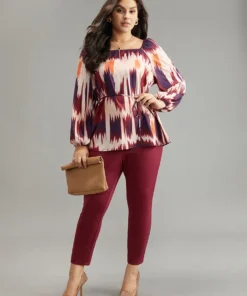 Tie Dye Print Ties Square Neck Blouse 14 Tie Dye Print Ties Square Neck Blouse -Clothing Shop 300715962 wj