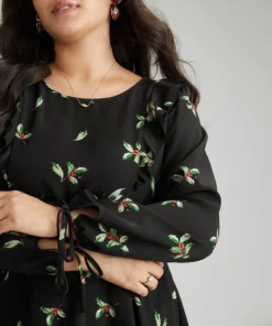 Christmas Ruffles Elastic Waist Ties Lantern Sleeve Blouse 12 Christmas Ruffles Elastic Waist Ties Lantern Sleeve Blouse -Clothing Shop 301680425 ir