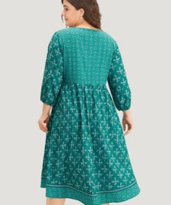 Bandana Print Tie Neck Button Detail Dress 16 Bandana Print Tie Neck Button Detail Dress -Clothing Shop 301759950 jl