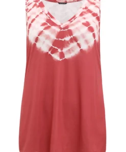 Tie Dye Contrast V Neck Tank Top 15 Tie Dye Contrast V Neck Tank Top -Clothing Shop 302466244 cb