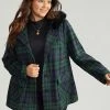 Plaid Button Fly Hooded Fuzzy Trim Coat 1 Plaid Button Fly Hooded Fuzzy Trim Coat -Clothing Shop 303909355 sp