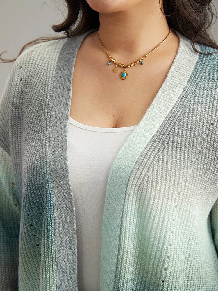 Ombre Split Side Open Front Cardigan 9 Ombre Split Side Open Front Cardigan - Image 7