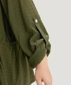 Supersoft Essentials Plain Pocket Asymmetrical Drawstring Coat -Clothing Shop 305449206 vc