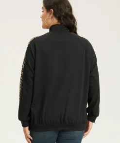 Leopard Print Patchwork Zipper Pocket Jacket 14 Leopard Print Patchwork Zipper Pocket Jacket -Clothing Shop 30747790 lg