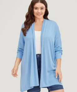 Supersoft Essentials Plain Drop Shoulder Lapel Collar Cardigan 14 Supersoft Essentials Plain Drop Shoulder Lapel Collar Cardigan -Clothing Shop 308971758 li