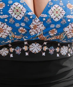 Bandana Patchwork Ruched Wrap One Piece Swimsuit 21 Bandana Patchwork Ruched Wrap One Piece Swimsuit -Clothing Shop 309944731 lo