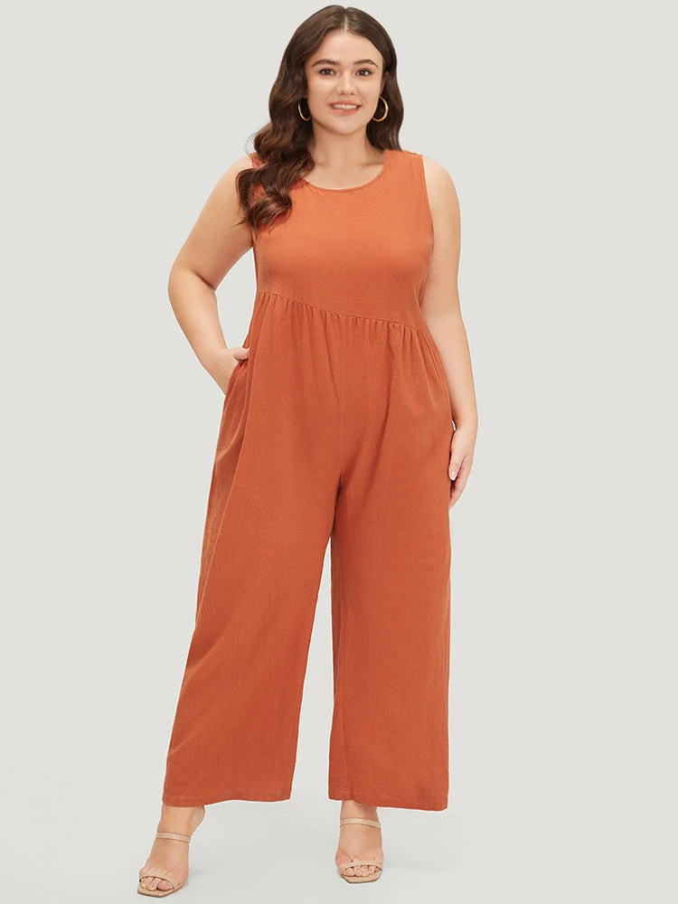 Plain Pocket Zipper Patchwork Tank Jumpsuit 3 Plain Pocket Zipper Patchwork Tank Jumpsuit